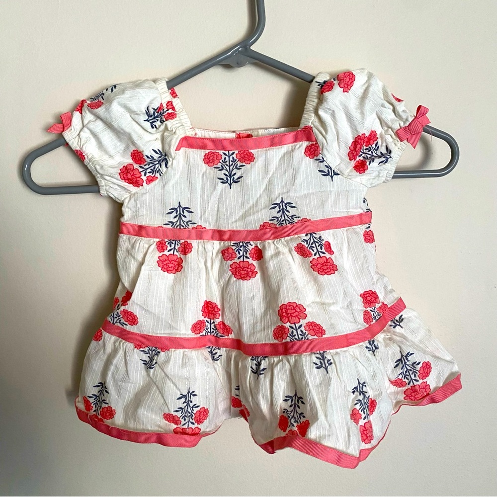 Haute hippie kids dress 12 months floral dress lined cotton